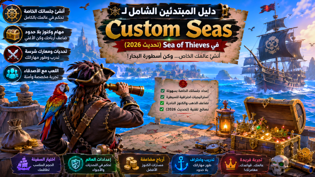 دليل المبتدئين الشامل لـ Custom Seas في Sea of Thieves (تحديث 2026)