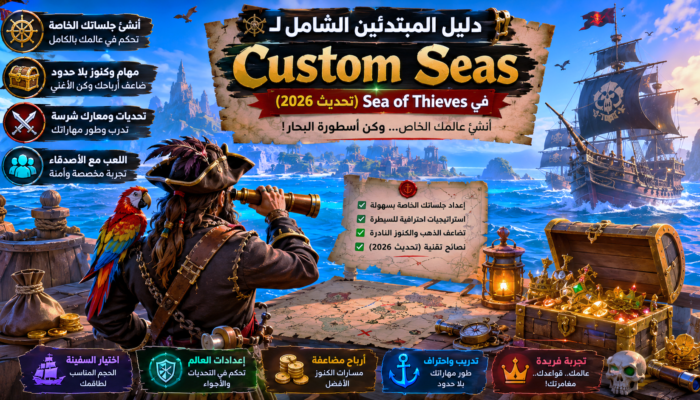 دليل المبتدئين الشامل لـ Custom Seas في Sea of Thieves (تحديث 2026)