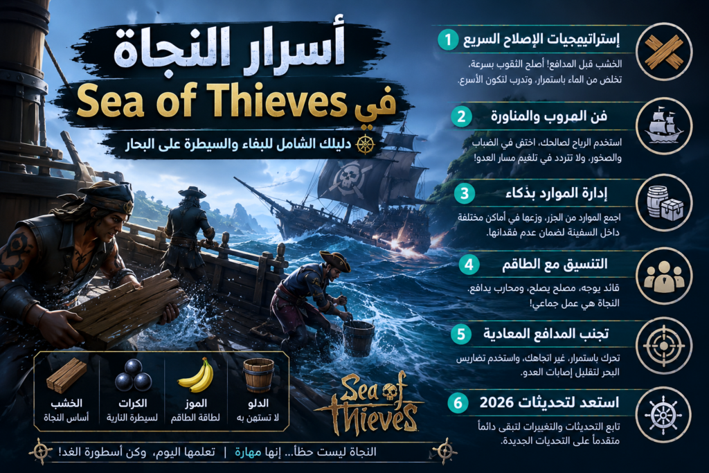 دليل النجاة في Sea of Thieves: كيف تحمي سفينتك من الغرق؟
